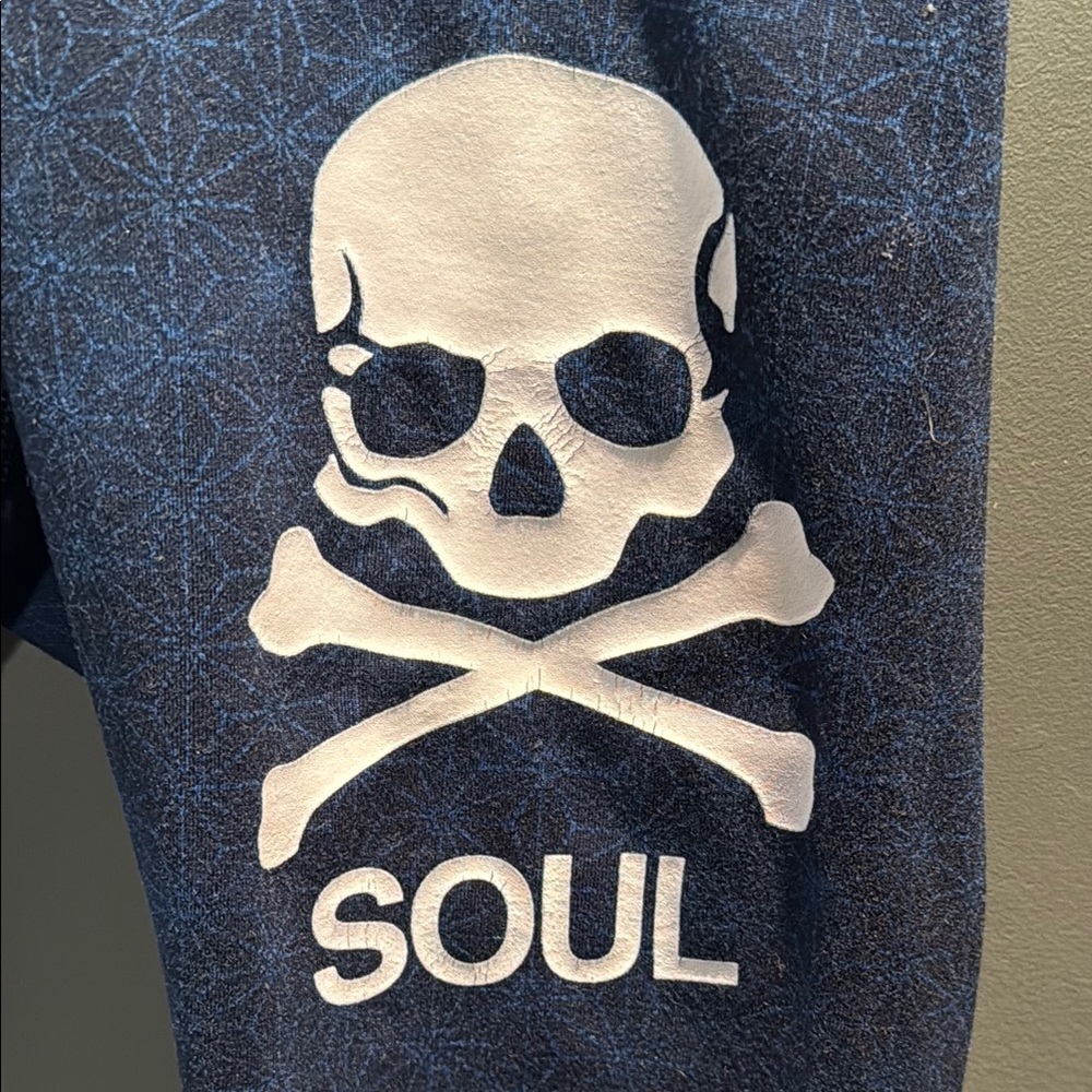Women Soulcycle Skull Print Leggings - Navy Blue - Picture 4 of 4